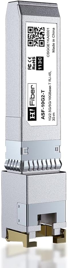 10GBASE-T SFP+ Transceiver 30 meters, SFP+ zu RJ45, 10G SFP+ zu Ethernet Modul Kompatibel mit Cisco SFP-10G-T-S, MA-SFP-10GB-T, Ubiquiti UniFi UF-RJ45-10G, Mikrotik S+RJ10, Netgear AXM765...