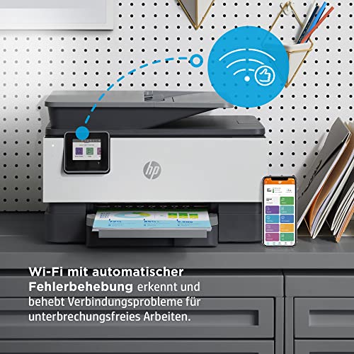 Imprimante multifonction HP OfficeJet Pro 9012e, 6 mois d'impression gratuite avec HP Instant Ink inclus, HP+, imprimante, scanner, copieur, fax, WLAN, LAN, duplex, HP ePrint, Airprint, Basalt