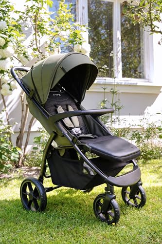 MoMi MIYA EVA, Kinder-Buggy Kinderwagen ab dem 6. Monat (bis 22 kg), regulierbarer 5-Punkt-Sicherheitsgurt, Einkaufskorb, Fußsack, Getränkehalterung, Regenschutz und Insektenschutz