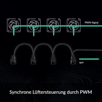 ARCTIC 4-Pin PWM Fan Splitter Cable - PST Verteiler-Kabel für 4 Gehäuselüfter, Fans, PWM-Sharing Kabel, Multi-Lüfter-Anschluss, Lüfterkabel, Verlängerungskabel, Splitter, Y-Kabel, Adapter, PC