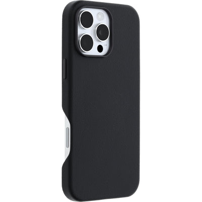 OtterBox Symmetry Series Cactus Leather MagSafe Hülle für iPhone 16 Pro Max, stoßfest, sturzsicher, dünne Schutzhülle, 3X getestet nach Militärstandard, Schwarz