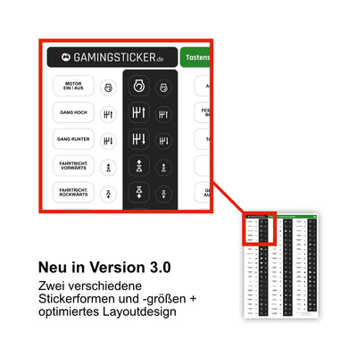 GAMINGSTICKER Tastensticker für Landwirtschafts-Simulationen - Farming Sim LS Sticker Aufkleber mit Icons/Symbolen für Tastenbelegung, PC- und Gaming-Zubehör