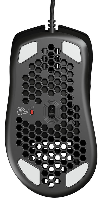 Glorious Gaming Model D- (Minus) Wired Gaming Mouse – superleichtes Wabendesign mit 61 g, RGB-Beleuchtung, ergonomisch, Pixart 3360 Sensor, Omron-Schaltern, PTFE-Füße, 6 Tasten – Mattschwarz