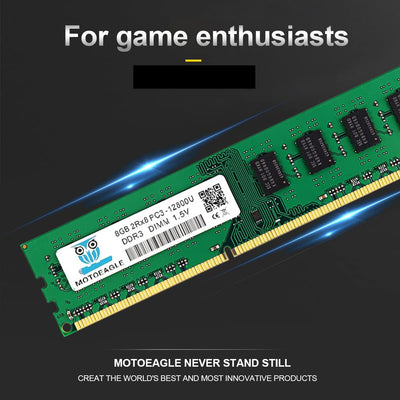 8GB 2Rx8 PC3 12800U RAM DIMM DDR3 1600Mhz Arbeitsspeicher Desktop Non-ECC 1,5V CL11 240-Pin PC3 1600 DDR3 12800 UDIMM