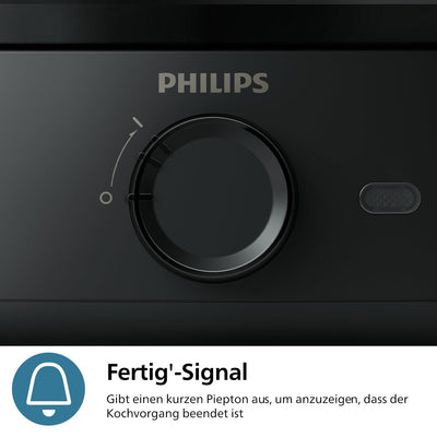 Philips Eierkocher 3000-Serie, Familiengröße, bis zu 6 Eier (weich, mittel, hart, pochiert), Leicht zu reinigen, Zubehör Pochierschale und Eierstecher, 400 W Leistung, Kompaktes Design (HD9137/90)