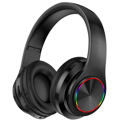 MUARRON Bluetooth 5.0 Kabellose kopfhörer Over Ear mit Mikrofon- HiFi Stereo Faltbare Kabellose Headset-Unterwegs Musik hören und telefonieren (schwarz)