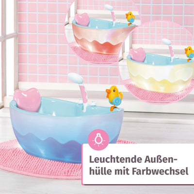 BABY born Badewanne für Puppen mit Farbwechsel, Dusch-und Soundfunktion, funktioniert auch mit echtem Wasser, 832691, Zapf Creation, ['Multi-colored']