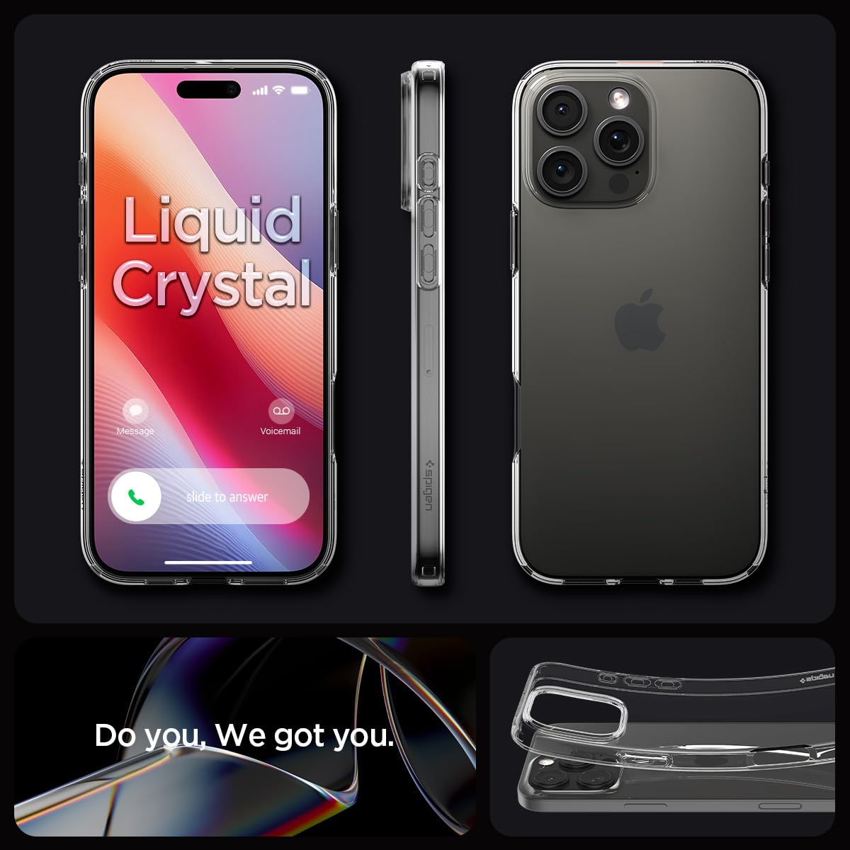 Spigen Liquid Crystal Hülle Kompatibel mit iPhone 16 Pro Max -Crystal Clear