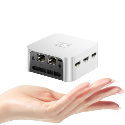 ACEMAGICIAN Mini PC Dual Ethernet, 12th Ιntel Alder Lake-Ν95 (bis zu 3,4 GHz) Desktop-PC, 8GB LPDDR5 RAM 256GB M.2 SSD, 4K HDMI*3 Geringer Stromverbrauch für die Schule zu Hause/Büro