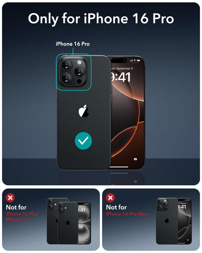 ESR für iPhone 16 Pro für Panzerglas, Displayschutzfolie 3 Stück, gehärtete Glasfolie mit einfachem Befestigungswerkzeug, 9H Härte, Militärgrad bruchsicher, volle Abdeckung, HD klar, kratzfest