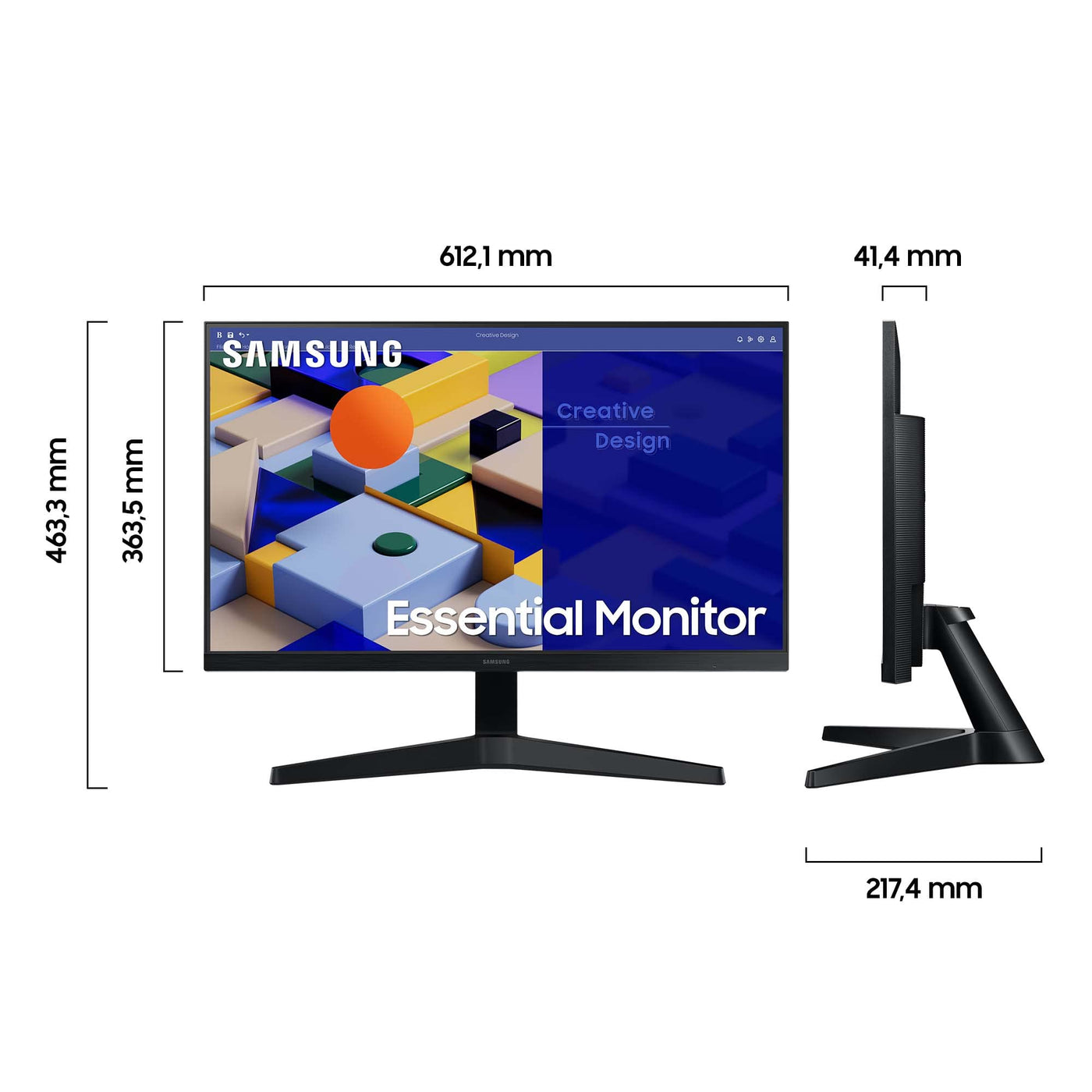 Moniteur Samsung S31C Essential S27C314EAU, 27 pouces, dalle IPS, résolution Full HD, Eco Saving Plus, AMD FreeSync, temps de réponse de 5 ms, taux de rafraîchissement 75 Hz, noir