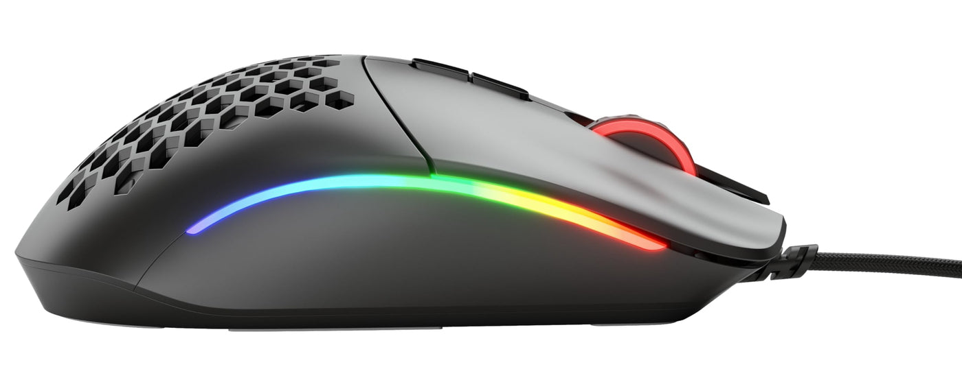 Glorious Gaming Model I Wired Gaming Mouse – superleichte 69 g, 2 tauschbare Tasten, RGB, PTFE-Füße, 9 programmierbare Tasten, seitliche Daumenablage – Schwarz