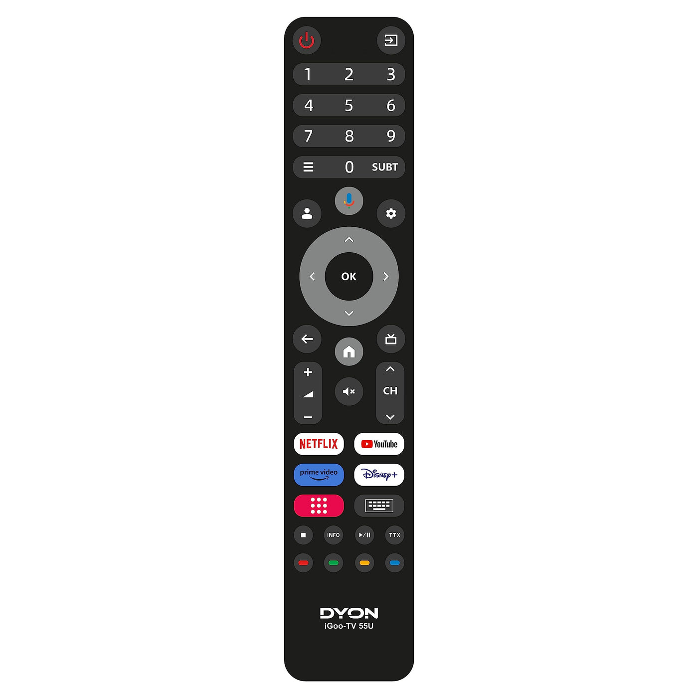 DYON iGoo-TV 55U 139cm (55 Zoll) Google TV (4K UHD, HD Triple Tuner, Prime Video, Netflix, Google Play Store für DAZN, Disney+, Apple TV+, Paramount+, waipu.tv UVM., Google Assistant) [Mod. 2023]