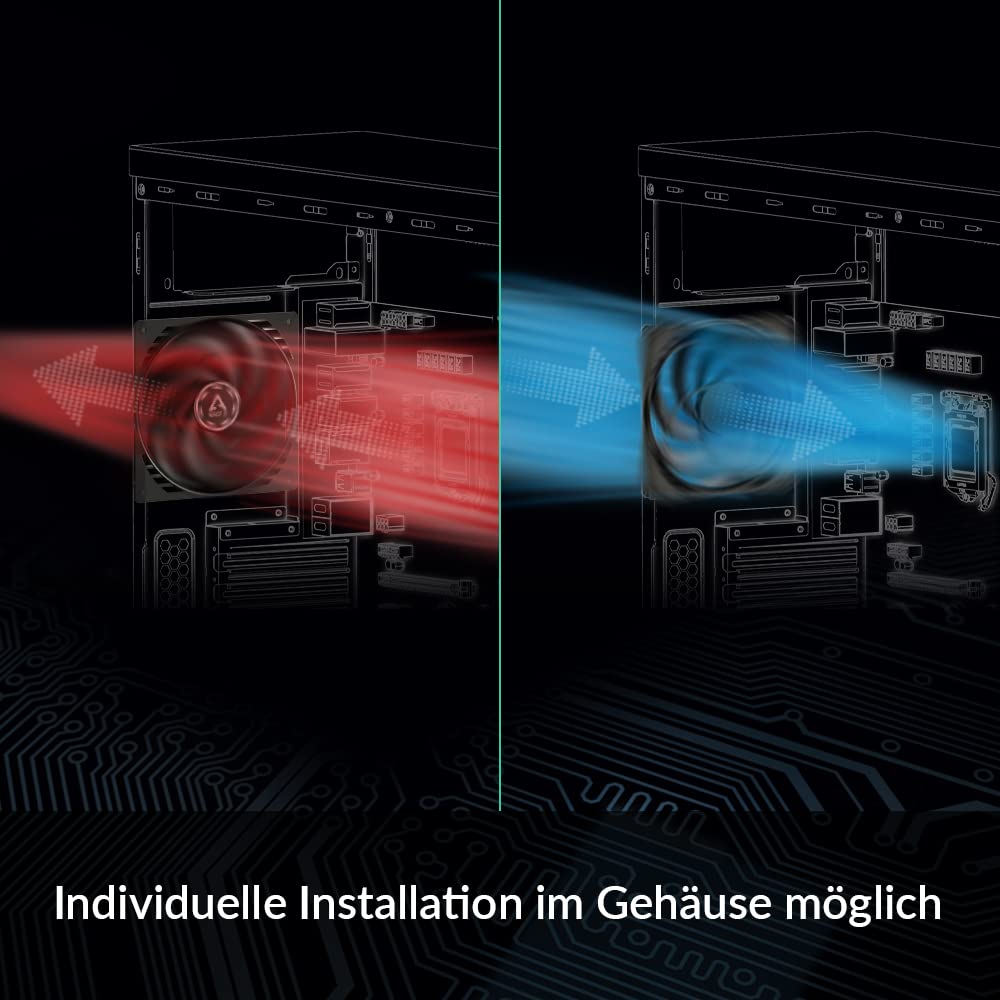 ARCTIC P12 PWM PST (5 Stück) - PC Lüfter, 120 mm PWM PST Gehäuselüfter optimiert für statischen Druck, Case Fan mit PST-Anschluss, 200-1800 RPM (0 RPM <5%) - Schwarz