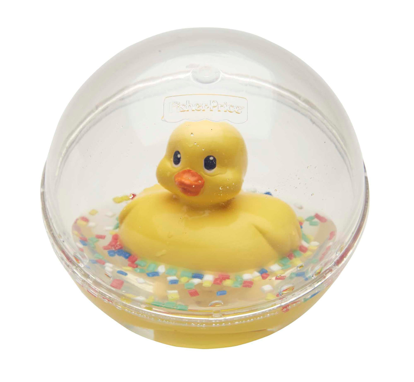 Fisher-Price WaterMates Entchenball, Lustige Ente in Kugel mit Konfetti, Baby Spielzeug, Spielball, Badewannenspielzeug, ab 3 Monate, 75676