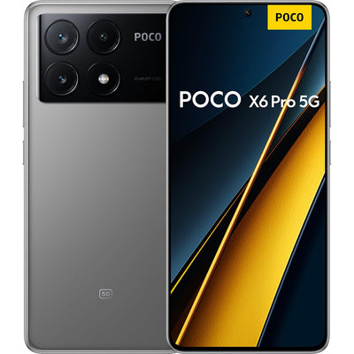 Poco X6 Pro 5G Smartphone, 12+512GB Handy ohne Vertrag, 120Hz 6,67" 1,5k AMOLED Display, 64MP OIS Dreifach-Kamera, 5000mAh, 67W Turbo-Charge, Dual-SIM, Grau