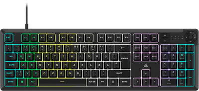 Corsair K55 CORE RGB Membran Kabelgebundene Gaming-Tastatur – Leise, Reaktionsschnelle Schalter – Spritzwasserschutz – Zehn-Zonen-RGB – Medientasten – iCUE-Kompatibel – QWERTZ DE – PC, Mac – Schwarz