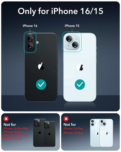 ESR für iPhone 16/ iPhone 15 für Panzerglas, Displayschutzfolie 3 Stück, gehärtete Glasfolie mit einfachem Befestigungswerkzeug, 9H Härte, Militärgrad bruchsicher, volle Abdeckung, HD klar, kratzfest