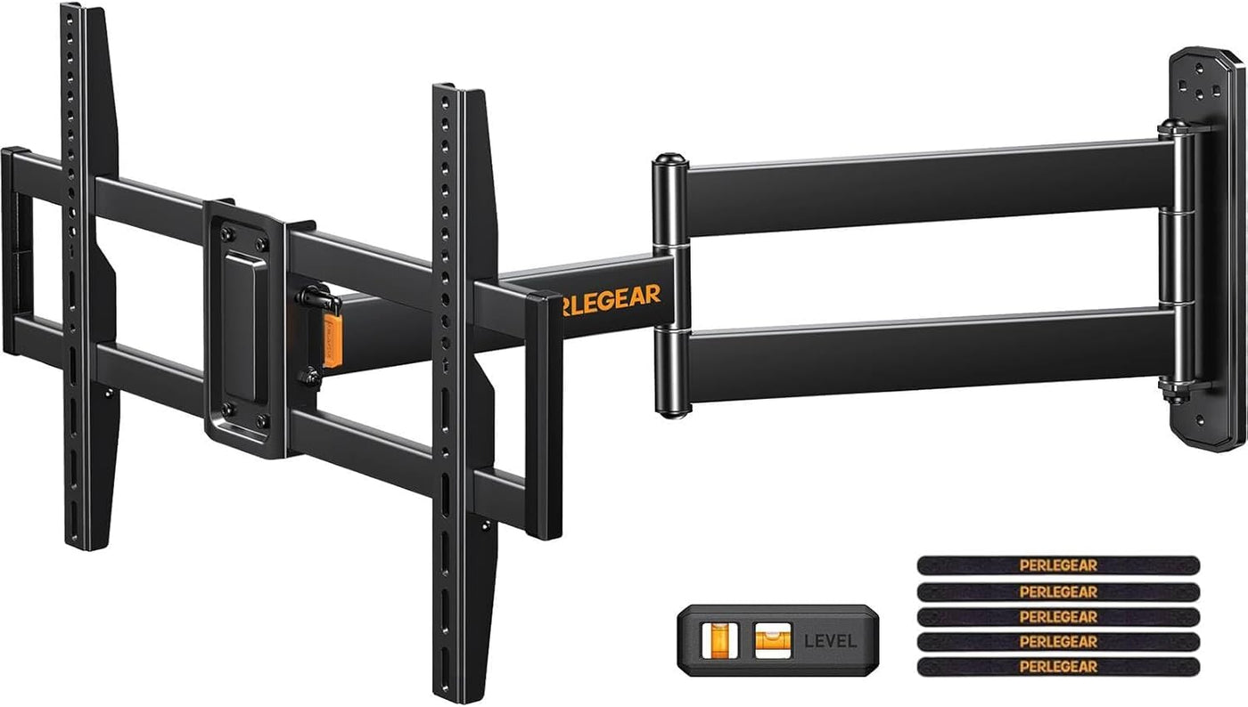 Perlegear TV Wandhalterung mit 822mm Langem Arm wandhalterung Fernseher für 32-75 Zoll LCD/LED/OLED Fernseher, schwenkbarer Gelenkarm 180° Drehbare, Ecke tv Halterung MAX VESA 600x400mm bis zu 45KG