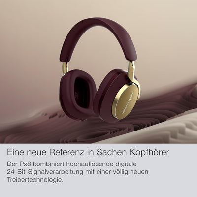 Bowers & Wilkins PX8 Flaggschiff-Over-Ear-Kopfhörer mit Geräuschunterdrückung, kabellos, Bluetooth 5.0 und Schnellladung, 30 Stunden hochauflösende Wiedergabe und integriertes Mikrofon, Schwarz