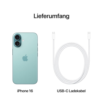 Apple iPhone 16 512 GB: 5G Handy mit Kamerasteuerung, A18 Chip und einem echten Boost für die Batterie. Funktioniert mit AirPods, Blaugrün