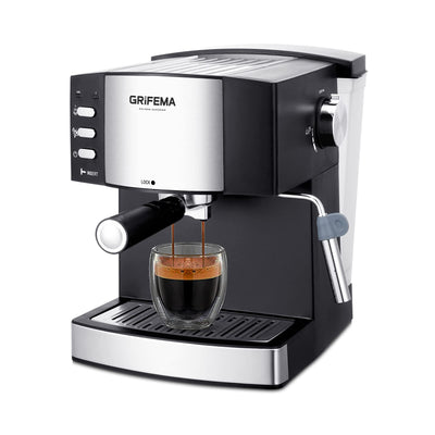 GRIFEMA GC3002 Kaffeevollautomat mit Latte go Milchsystem für Cappuccino, Coffee Machine mit Mahlwerk, 2-Tassen-Funktion, 1,6 Liter Wassertank, Schwarz