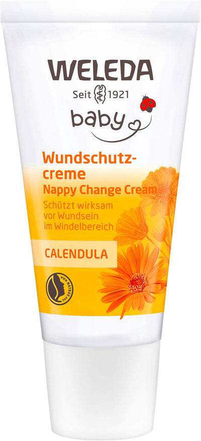 WELEDA Bio Baby Calendula Wundschutzcreme 30ml - Naturkosmetik Babypflege Windelcreme schützt empfindlicher Babyhaut im Windelbereich. Natürliche Hautpflege hilft bei gereizter Haut & Windelausschlag