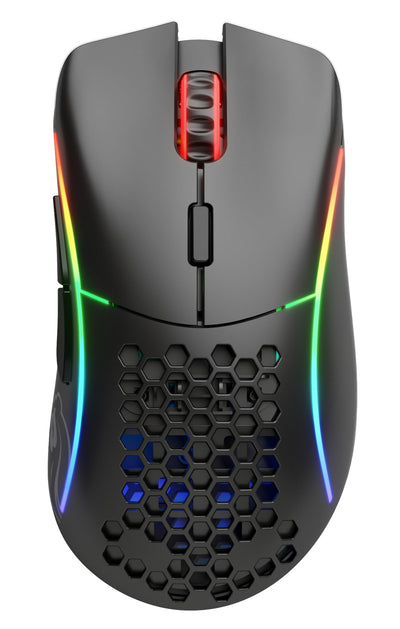 Glorious Gaming Model D Wireless Gaming Mouse – Superleichte 69 g, verzögerungsfreier 2,4-GHz-Funk, bis zu 71 Stunden Akku, RGB-Beleuchtung, BAMF-Sensor, ergonomisch, 6 Tasten – Mattschwarz