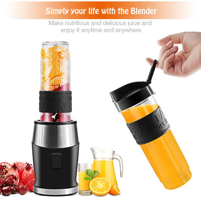 WAWORIO Mixer Smoothie Maker, 700 Watt Standmixer Smoothie Mixer, Multifunktion Smoothiemaker/Fleisch Zerkleinerer/Ice Crusher/Kaffeemühle mit 570ml Sport-Flasche BPA frei Tritan