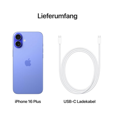 Apple iPhone 16 Plus 256 GB: 5G Handy mit Kamerasteuerung, A18 Chip und einem echten Boost für die Batterie. Funktioniert mit AirPods, Ultramarin