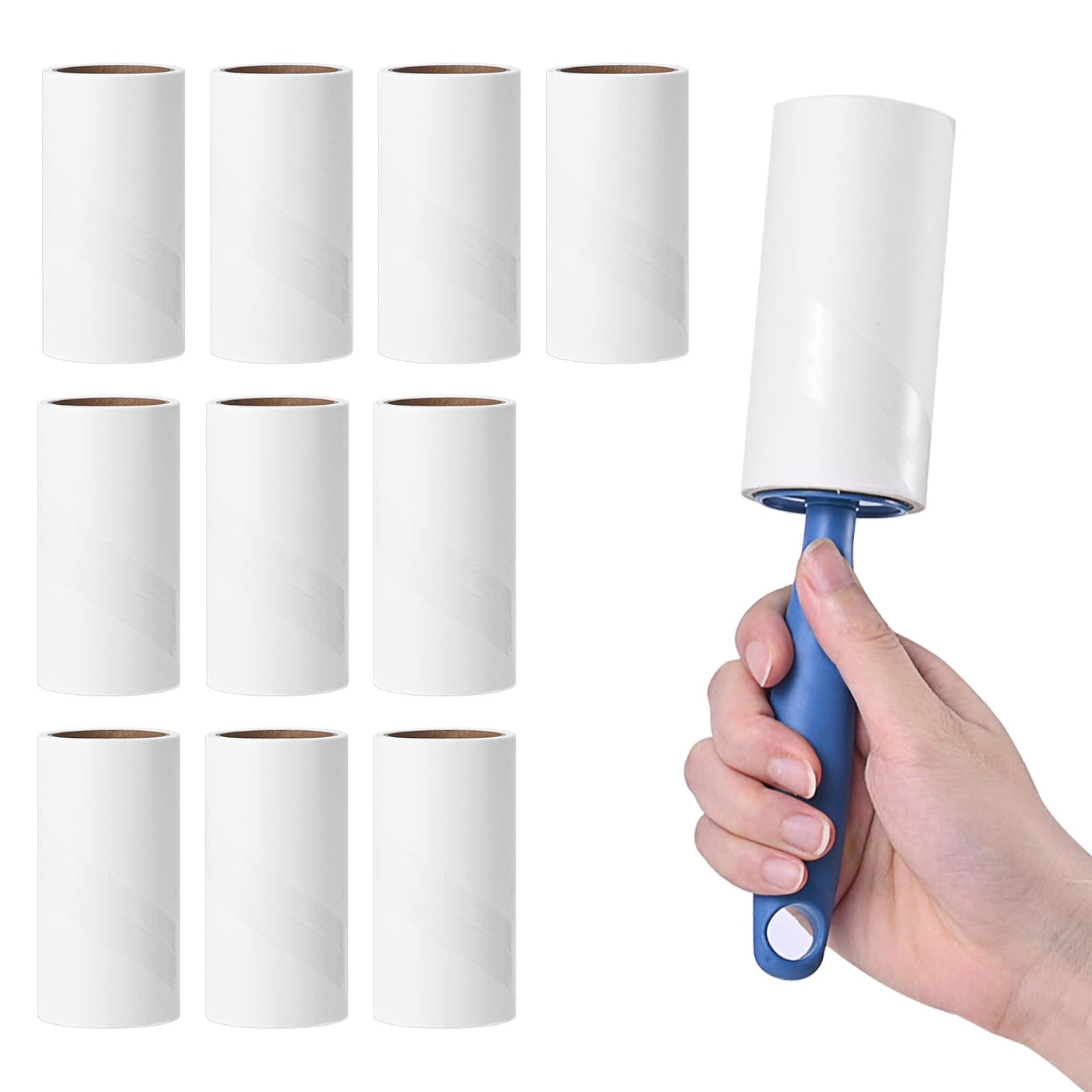 Fusselrolle, Extra klebrige Lint Roller zur Entfernung von Fusseln und Tierhaaren von Kleidung, Haaren, Katzenhaaren, Hundehaaren - 60 Blatt/Rollen (12 Rollen mit 2 Abroller)