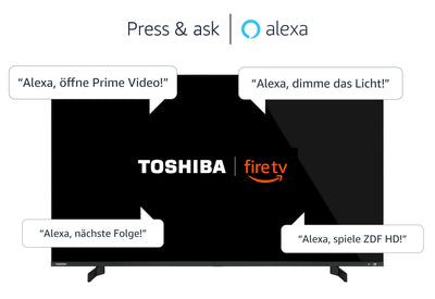 Toshiba 50QF5D63DA 50 Zoll QLED Fernseher/Fire TV (4K Ultra HD, HDR Dolby Vision, Smart TV, Triple-Tuner, Alexa Built-In, Bluetooth, Sound by Onkyo) [2023], Schwarz