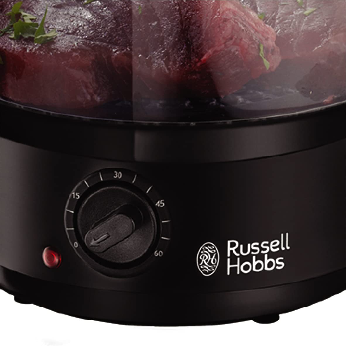 Russell Hobbs Dampfgarer [klein] 7,0l (60 Minuten Timer + Abschaltautomatik, 3 spülmaschinengeeignete Dampfgarbehälter + Reisschale / Reiskocher, BPA frei) Dampfkocher Compact 26530-56