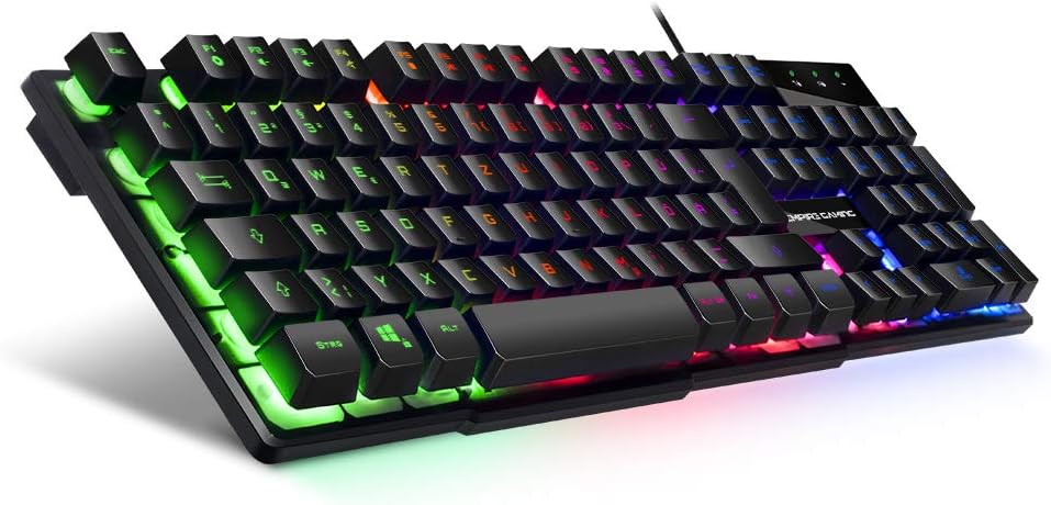 EMPIRE GAMING - PC Tastatur - K300 QWERTZ– 105 halbmechanische Tasten, Davon 19 Anti-Ghosting-Tasten, 12 Multimedia-Shortcuts, LED-RGB-Rückbeleuchtung