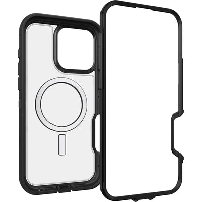 OtterBox Defender Series XT MagSafe Hülle für iPhone 16 Pro Max, stoßfest, Ultra-robust, schützende Hülle, 7X getestet nach Militärstandard, Transparent/Schwarz, Keine Einzelhandelsverpackung