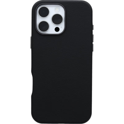 OtterBox Symmetry Series Cactus Leather MagSafe Hülle für iPhone 16 Pro Max, stoßfest, sturzsicher, dünne Schutzhülle, 3X getestet nach Militärstandard, Schwarz