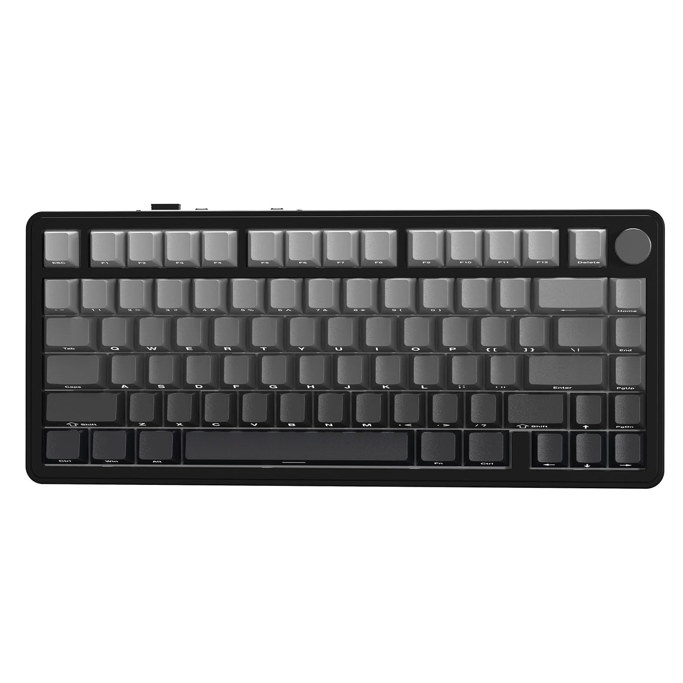 ATTACK SHARK X85 Gasket Mechanische Tastatur mit Drehregler, 75% kabellose Gaming-Tastatur mit fünfschichtiger Polsterung, BT5.0/2.4G/USB-C,RGB, Hot-Swap-fähig, PBT-Tastenkappen (schwarzer)