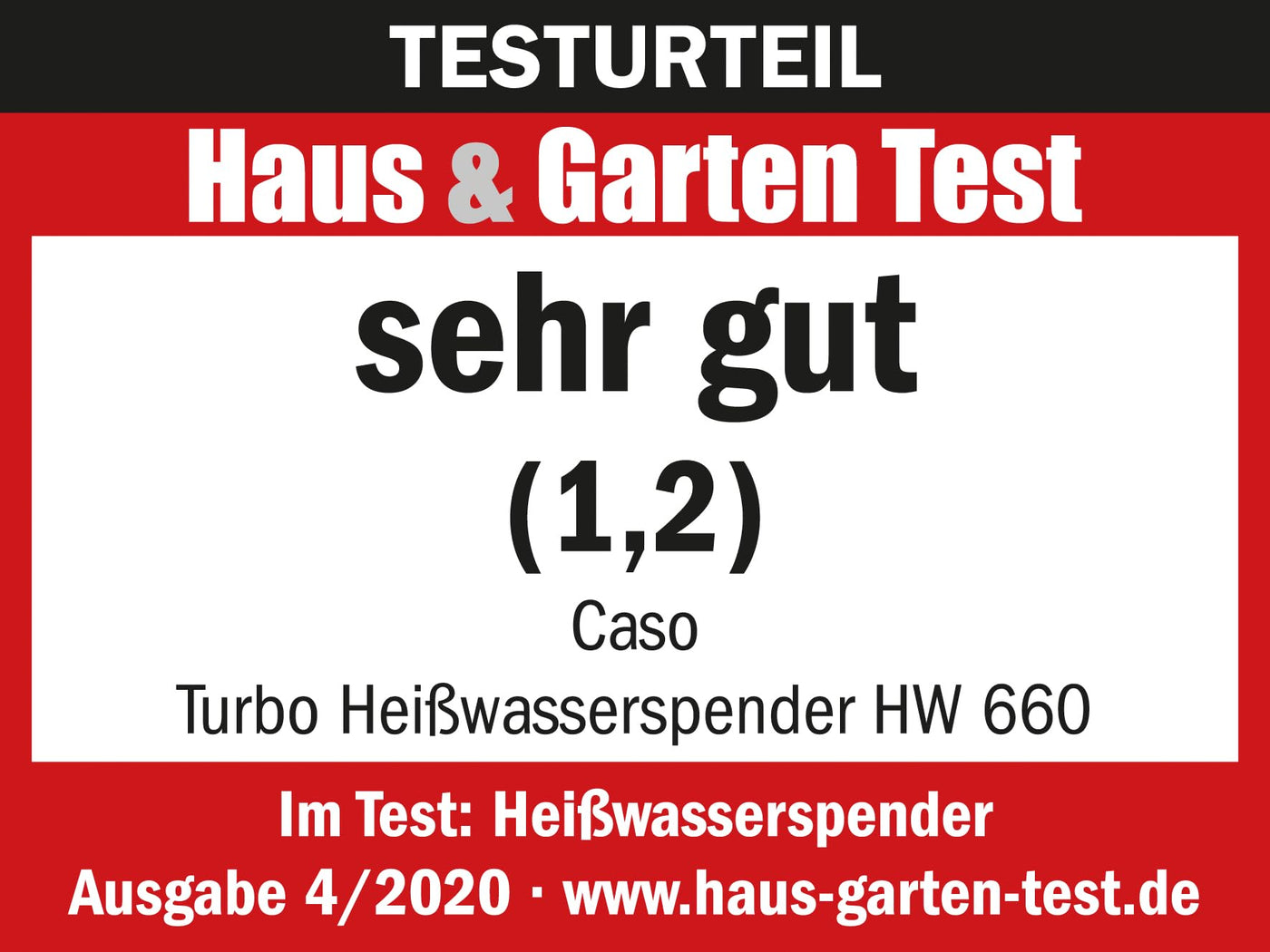 CASO HW 660 Heißwasserspender - heißes Wasser in wenigen Sekunden, spart bis zu 50% Energie gegenüber Wasserkochern, 8 Mengenausgaben, für Babynahrung geeignet, Integrierte Entkalkungserinnerung