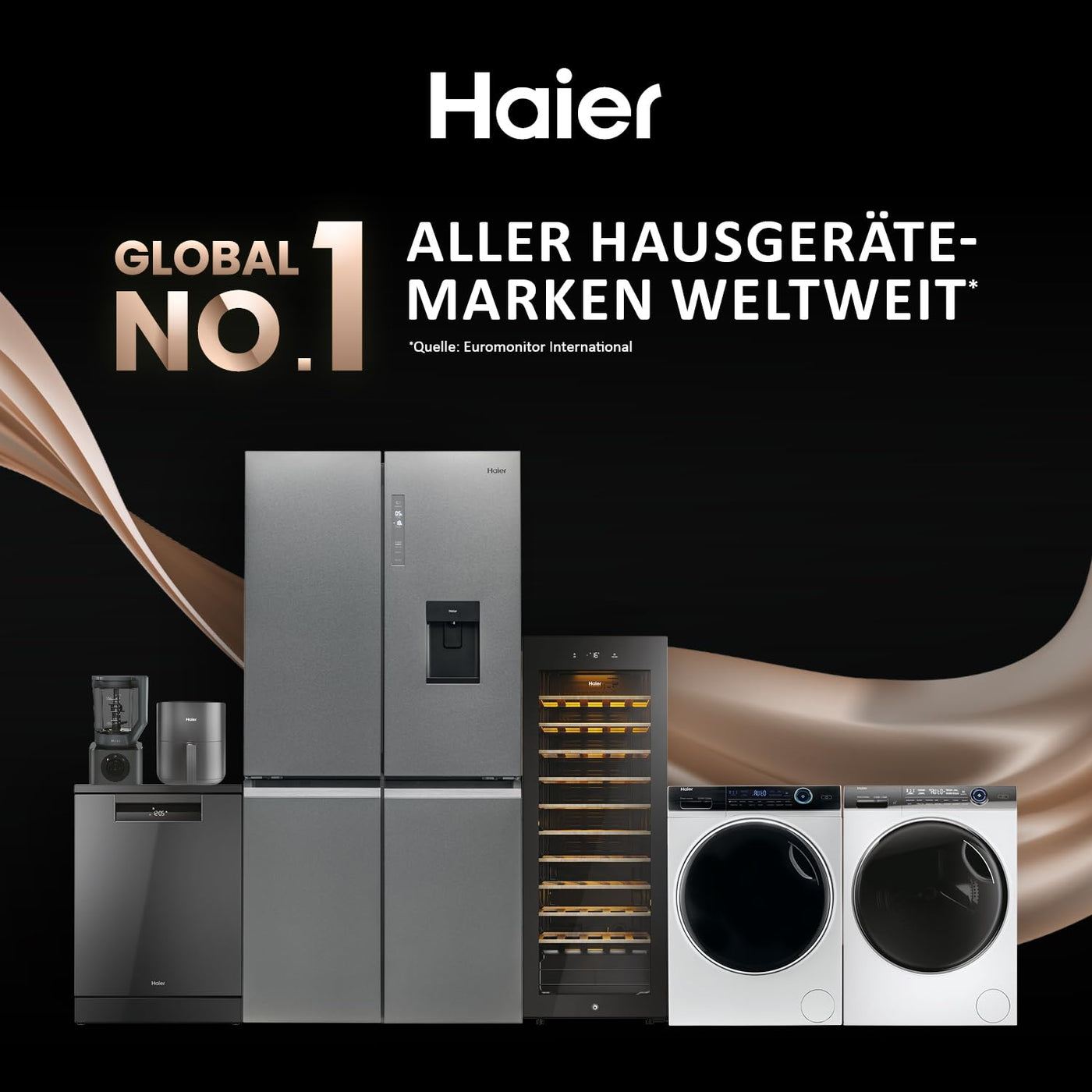 Haier I-PRO SERIE 7 HW80-B14979 I Frontlader Waschmaschine 8kg I Washing Machine mit A-Effizienz, 1.400 U/Min. & leisem Direktantrieb I Inkl. Dampffunktion, Selbstreinigungssystem & Refresh-Programm