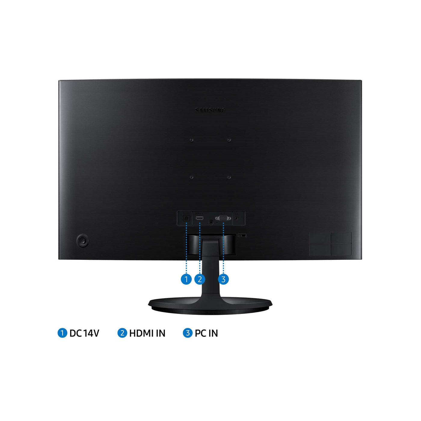 Moniteur Samsung S36C Essential S24C364EAU, incurvé, 24 pouces, dalle VA, résolution Full HD, Eco Saving Plus, AMD FreeSync, temps de réponse de 4 ms, taux de rafraîchissement 75 Hz, noir