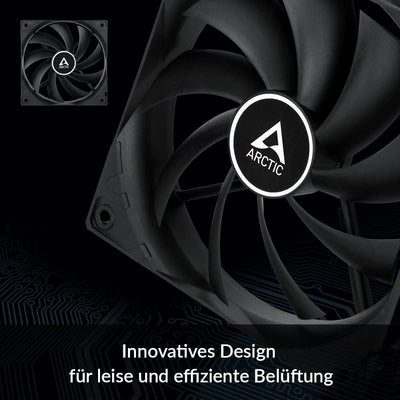 ARCTIC F12 (5 Stück) - PC Lüfter, 120 mm Standard Gehäuselüfter, leiser Lüfter, Case Fan mit Standardgehäuse, Push- oder Pull-Konfiguration möglich, 1350 RPM - Schwarz