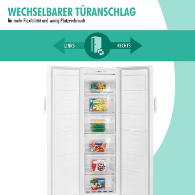 Bomann® Gefrierschrank Nofrost freistehender Tiefkühlschrank 194 Liter Nutzinhalt | No Frost - nie wieder abtauen - Schnellgefrierfunktion u. MultiAirflow-System | Türanschlag wechselbar | GS 7326.1