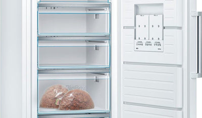 Bosch GSN58AWDV Serie 6 XXL-Gefrierschrank, 191 x 70 cm extra breit, 365 L, NoFrost nie wieder abtauen, LED-Beleuchtung gleichmäßige Ausleuchtung, BigBox Platz für großes Gefriergut, Weiß