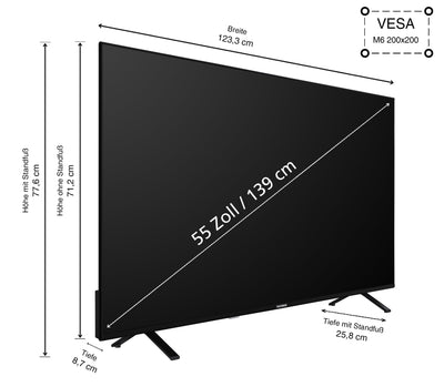 Téléviseur intelligent Telefunken TV 55 pouces alimenté par TiVo (4K UHD, HDR Dolby Vision, Dolby Atmos, triple tuner, 6 mois HD+ inclus) XU55TO750S