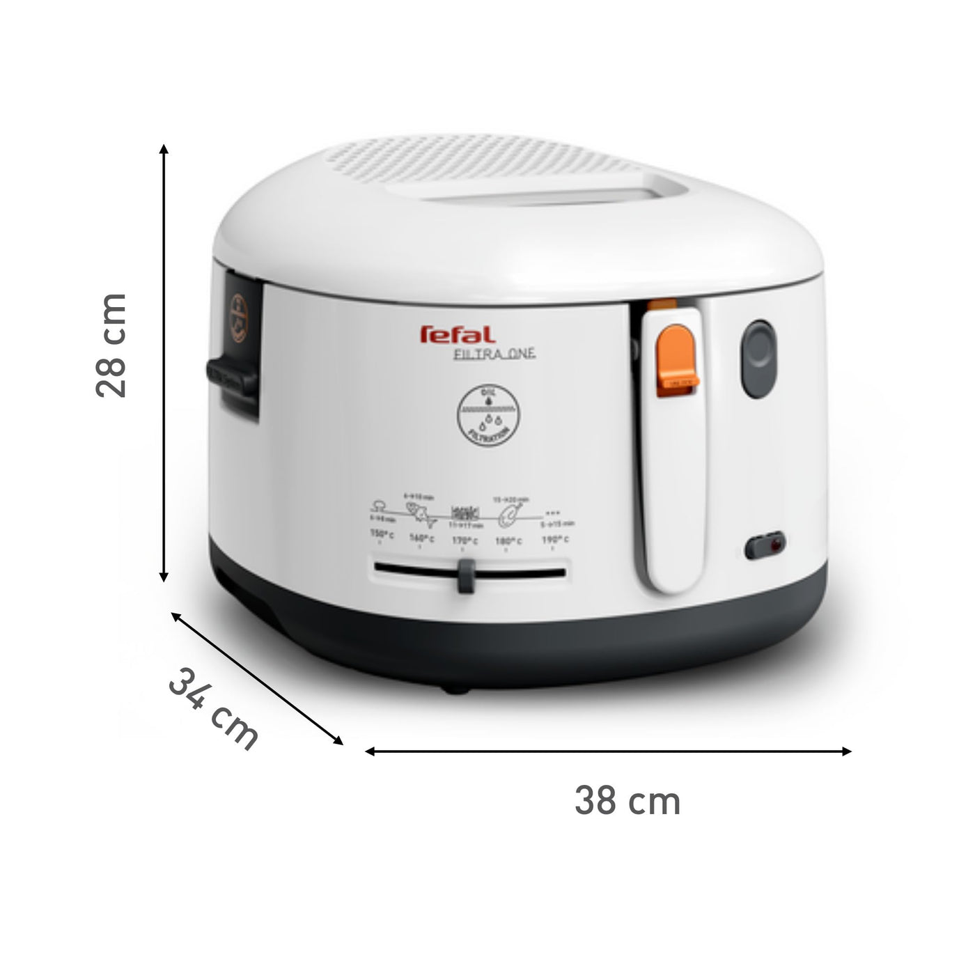 Tefal FF1631 Fritteuse Filtra One | 1.900 W | Kapazität 1,2 Kg | Clean-Oil-System | Auffangsieb für Frittierreste | Wärmeisoliert | Spülmaschinenfest Weiß