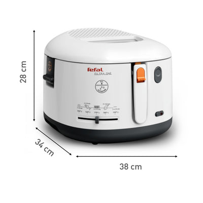 Tefal FF1631 Fritteuse Filtra One | 1.900 W | Kapazität 1,2 Kg | Clean-Oil-System | Auffangsieb für Frittierreste | Wärmeisoliert | Spülmaschinenfest Weiß