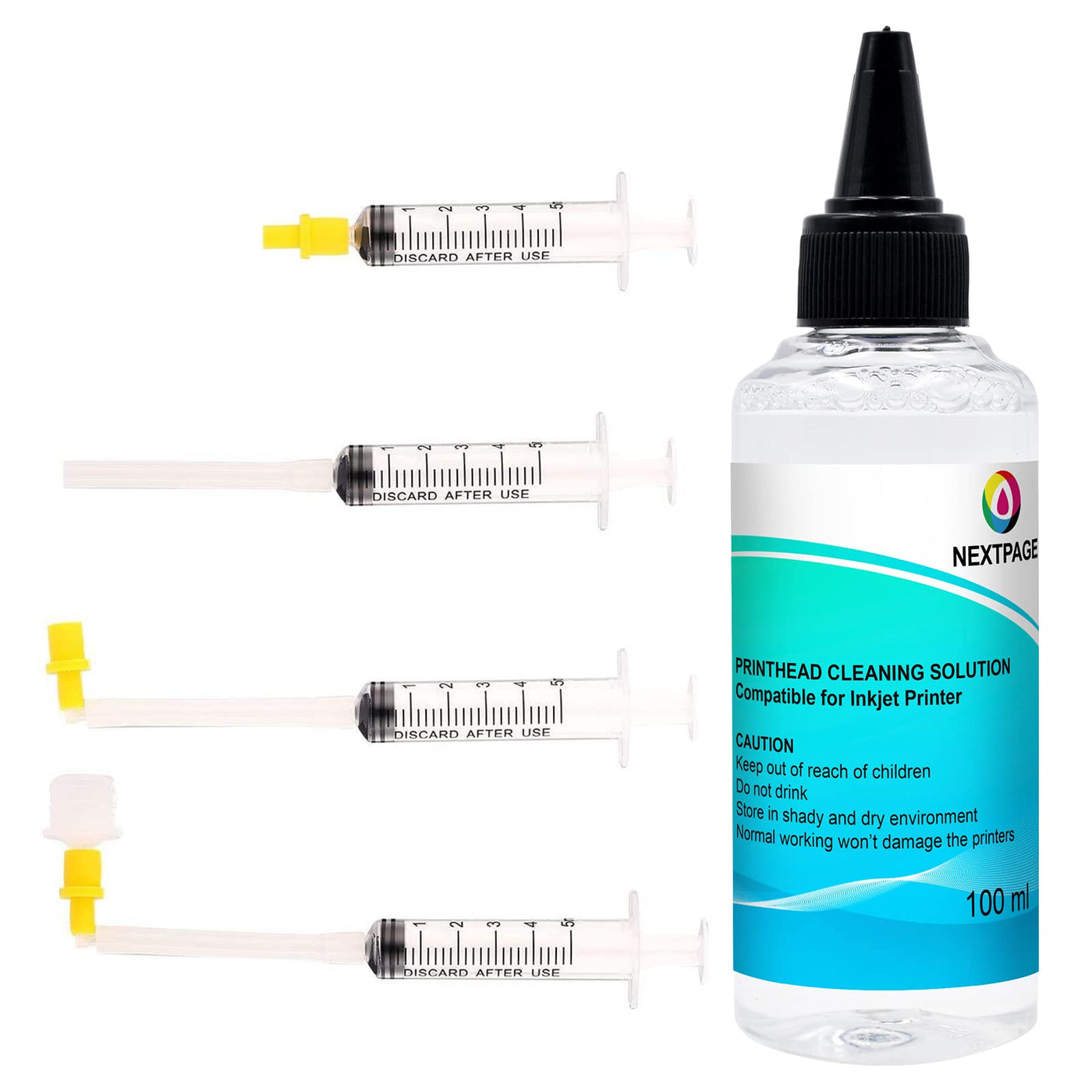 Druckkopfreiniger Düsenreiniger 100 ml Druckkopf Reinigungsflüssigkeit für Druckkopfreiniger Epson HP Canon Brother Tintenstrahldrucker druckkopfreiniger Spritzen 5ml