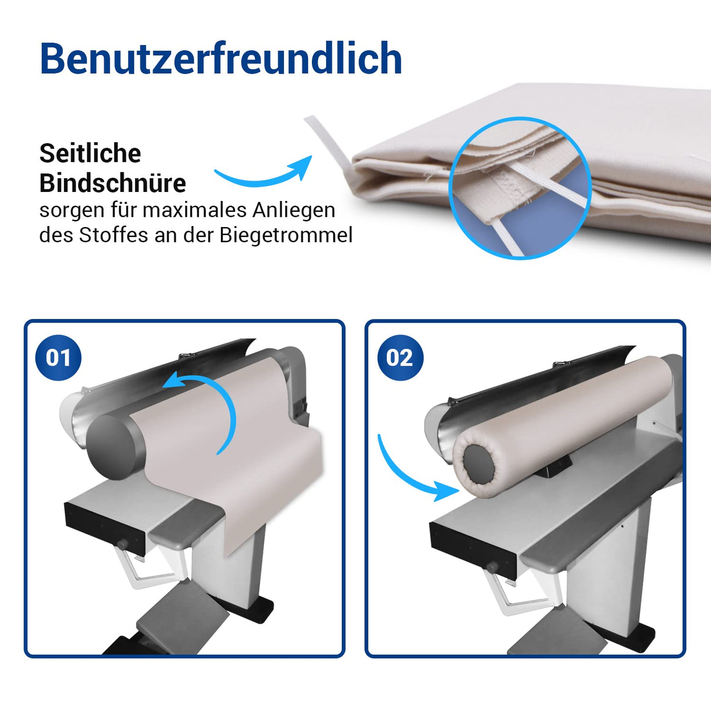 VIOKS Walzenbezug für Mangel Bügelmaschine, Mangelbezug 85cm für Automatische Bügelmaschine Walzenbezug, Heissmangel Bügelmaschine Automat