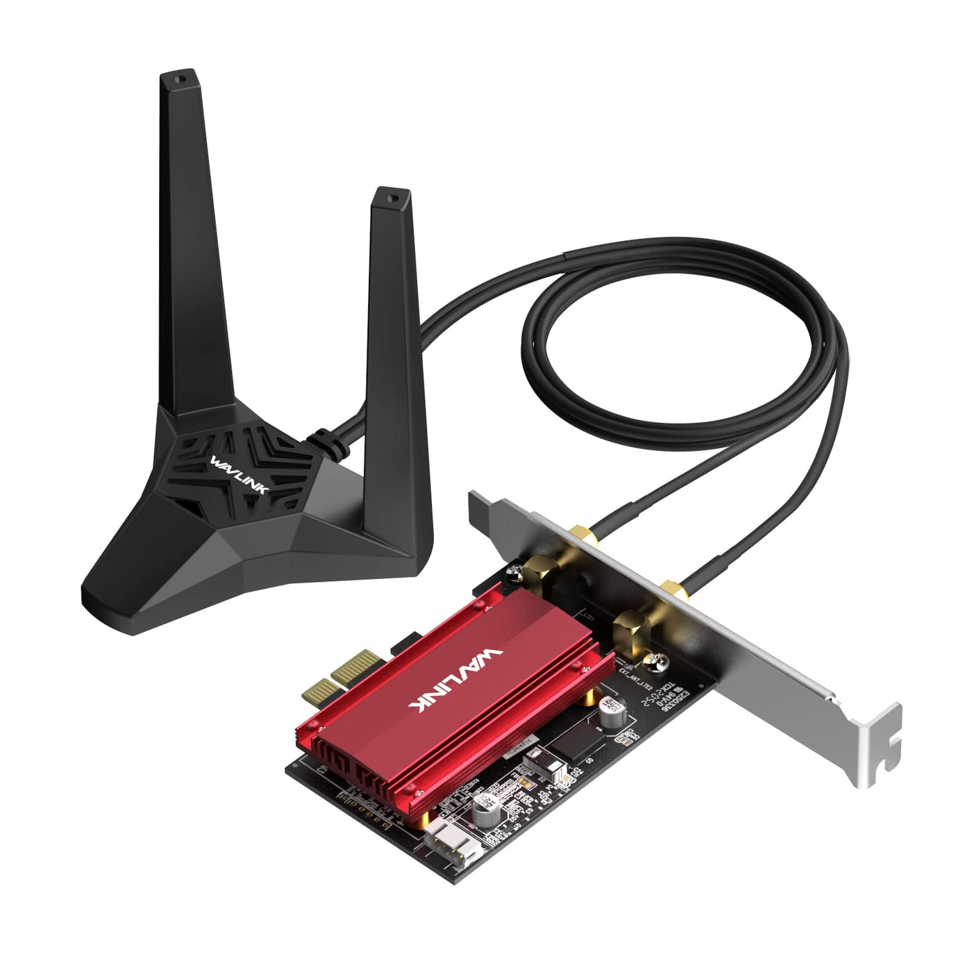 AX5400 WiFi 6E WLAN PCIe Karte für pc mit Bluetooth 5.3, WAVLINK 5378 Mbit/s Tri Band WiFi 6E PCIe WLAN Karte, Intel WiFi 6E-Chip, WPA3, Magnetfußantennen für Windows 11/10 (64 Bit) Desktop-PC