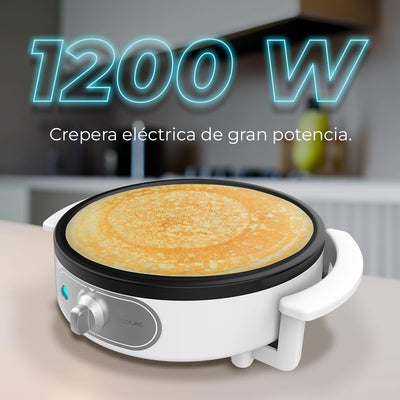 Cecotec Crepesmaker Fun Creepy, 1200W Leistung, Antihaftbeschichtung, Abstandshalterwalze und Spatel, regulierbare Leistung, Anzeigelicht, 30,5 cm Durchmesser